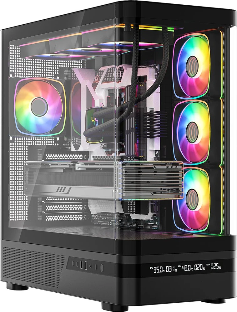 MODECOM Volcano Volcano AQ200 ARGB Midi Juodas