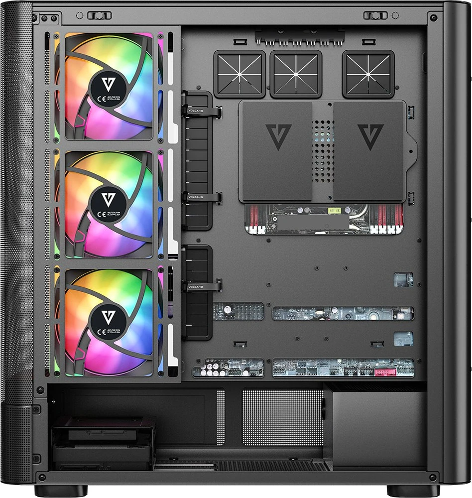 MODECOM Volcano Volcano AQ400 ARGB Midi Juodas