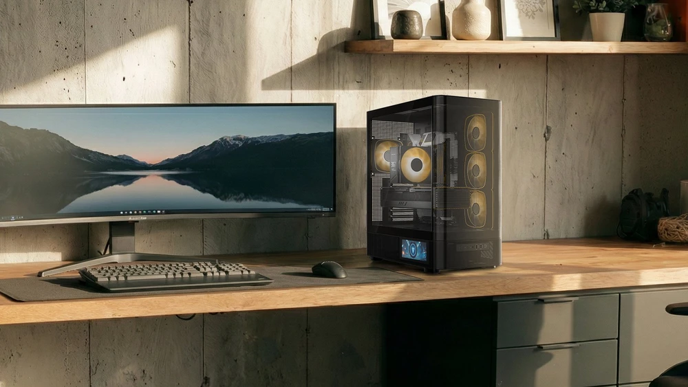MODECOM Volcano Volcano AQ400 ARGB Midi Juodas