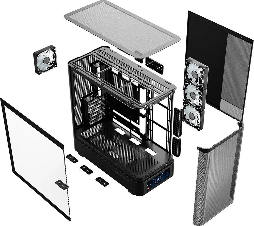 MODECOM Volcano Volcano AQ500 ARGB Midi Juodas