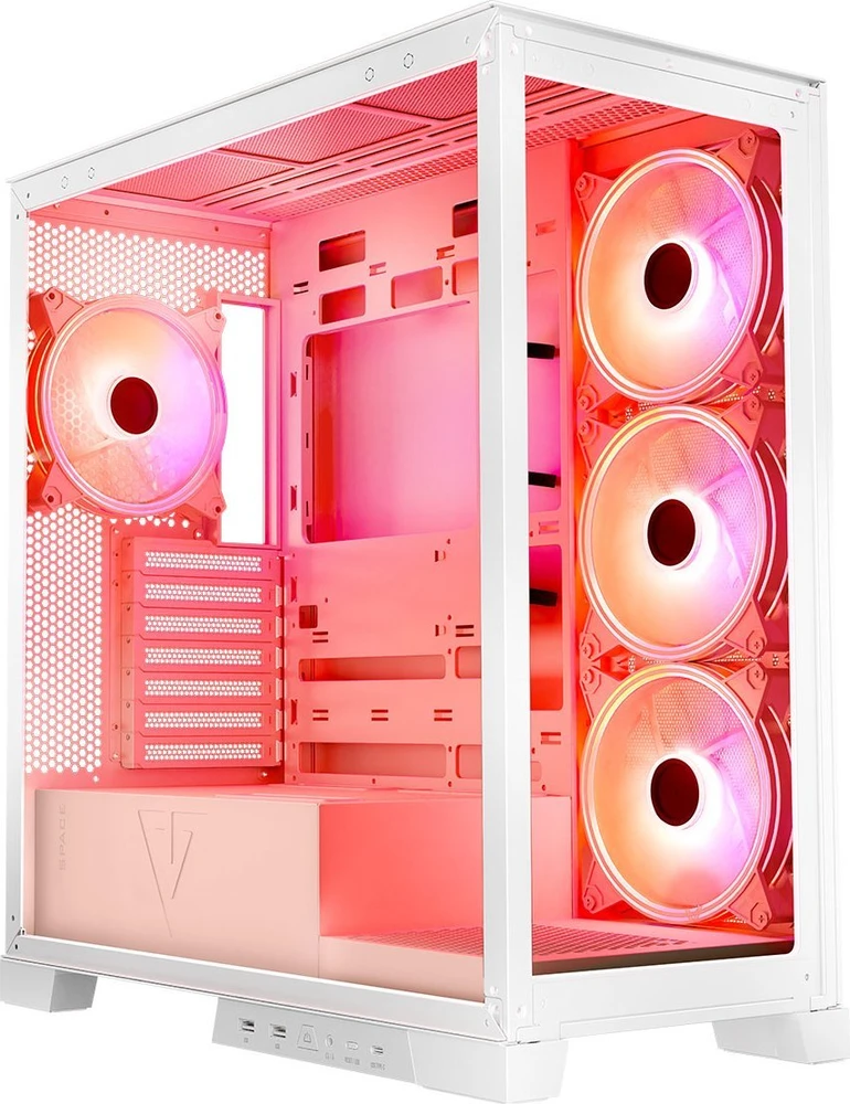 Kompiuterio Korpusas - Modecom Volcano SPACE APEX ARGB MIDI Tower Micro ATX/ATX/ITX Baltas