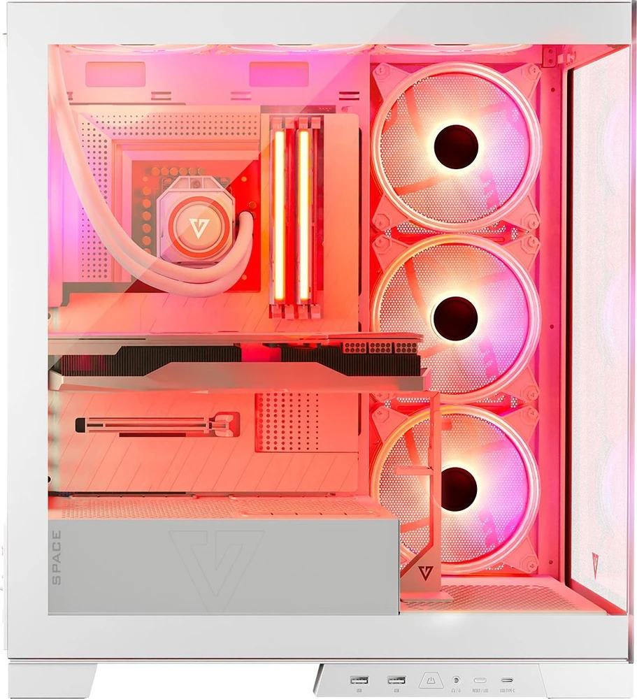 Kompiuterio Korpusas - Modecom Volcano SPACE APEX ARGB MIDI Tower Micro ATX/ATX/ITX Baltas