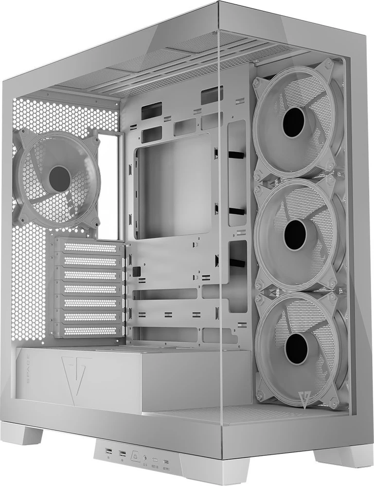 Kompiuterio Korpusas - Modecom Volcano SPACE APEX ARGB MIDI Tower Micro ATX/ATX/ITX Baltas