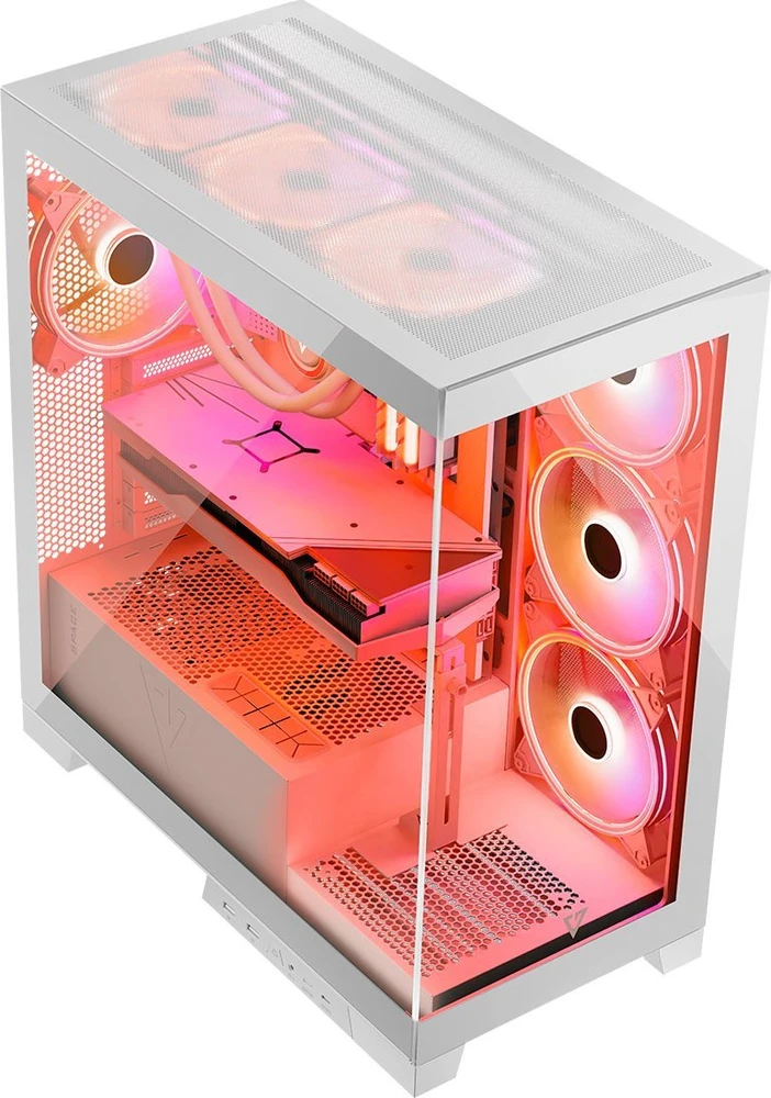 Kompiuterio Korpusas - Modecom Volcano SPACE APEX ARGB MIDI Tower Micro ATX/ATX/ITX Baltas