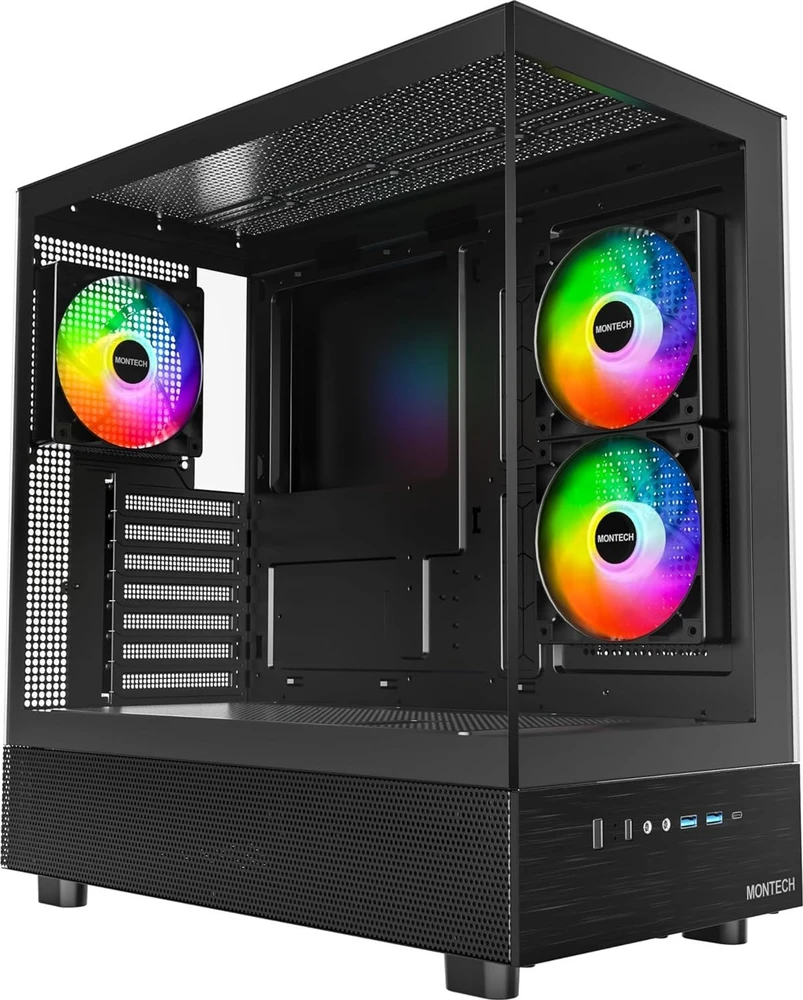 Montech XR Midi-Tower, Tempered Glass - juodas