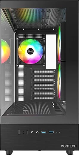 Montech XR Midi-Tower, Tempered Glass - juodas