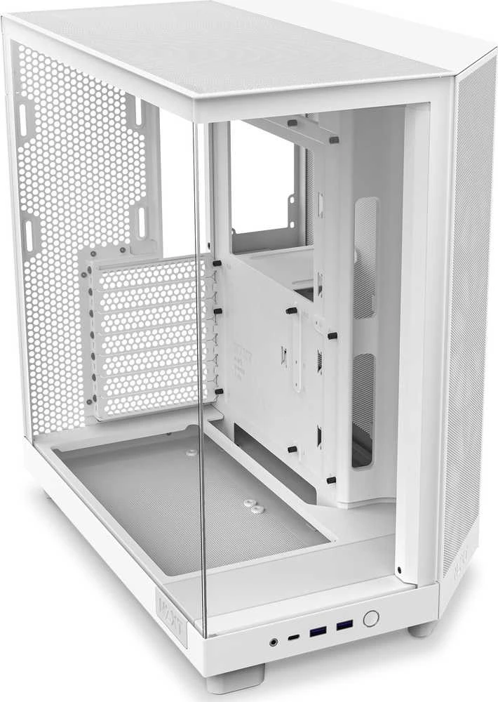 NZXT H6 Flow RGB kompiuterio korpusas, Mid-Tower, ATX, su 3 RGB ventiliatoriais, baltas (CC-H61FW-R1)
