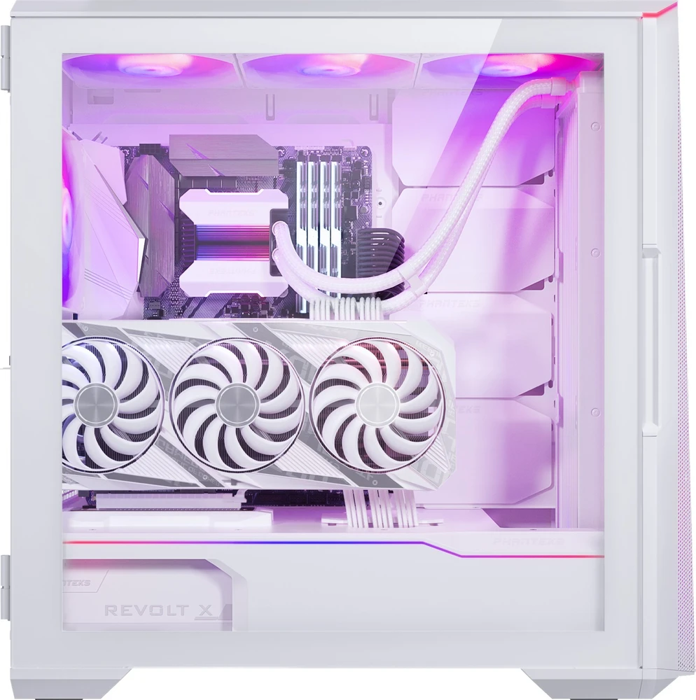 PHANTEKS Eclipse G500A D-RGB Mid-Tower tipo kompiuterio korpusas, grūdintas stiklas – baltos spalvos