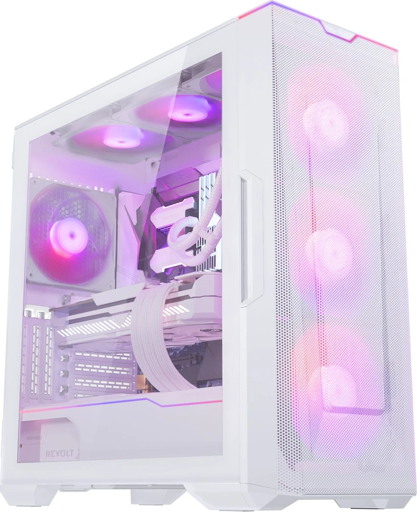 PHANTEKS Eclipse G500A D-RGB Mid-Tower tipo kompiuterio korpusas, grūdintas stiklas – baltos spalvos
