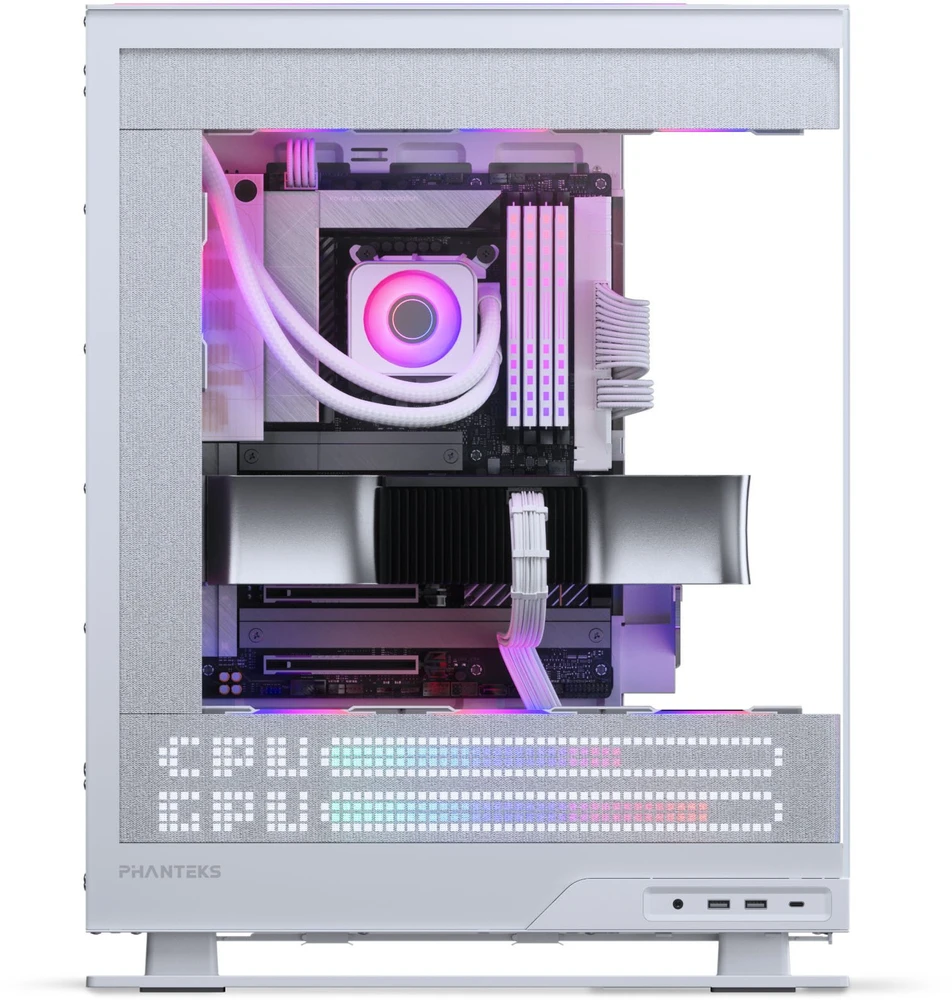 „Phanteks Evolv X2 Matrix“ kompiuterio korpusas, vidutinio bokšto tipo, E-ATX, grūdintas stiklas, „Matrix LED“ – Baltas