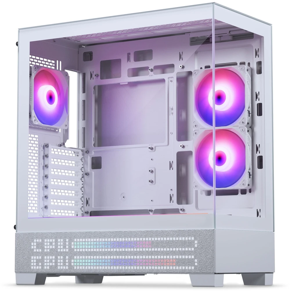 „Phanteks XT View Matrix“ kompiuterio korpusas, vidutinio bokšto tipo, E-ATX, grūdintas stiklas, „Matrix LED“ – Baltas