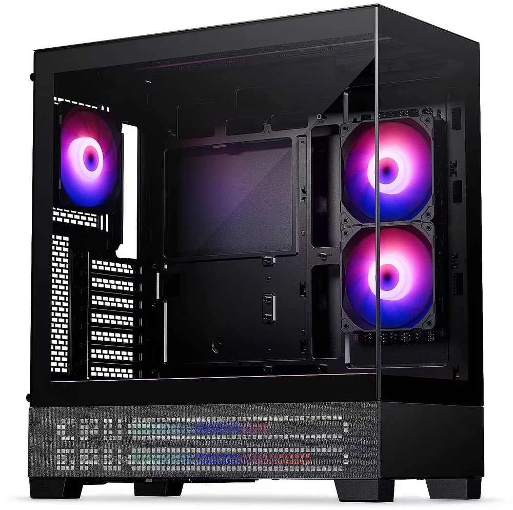„Phanteks XT View Matrix“ kompiuterio korpusas, vidutinio bokšto tipo, E-ATX, grūdintas stiklas, „Matrix LED“ – Juodas