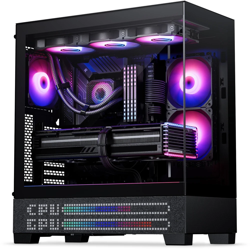„Phanteks XT View Matrix“ kompiuterio korpusas, vidutinio bokšto tipo, E-ATX, grūdintas stiklas, „Matrix LED“ – Juodas