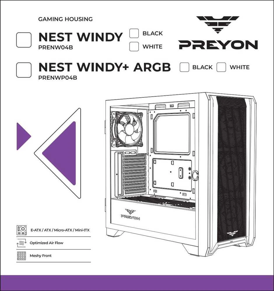 PREYON Nest Windy+ dėklas (PRENWP04B)