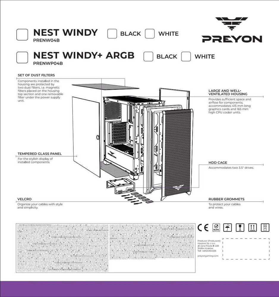 PREYON dėklas „Nest Windy Baltas“ dėklas (PRENW04W)