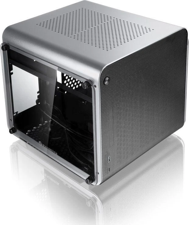 Raijintek METIS EVO TG Mini-ITX dėklas, grūdintas stiklas - sidabras