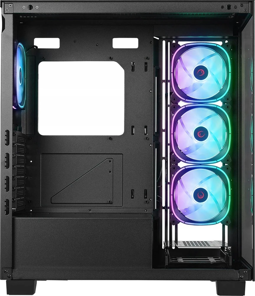 „Rampage Hydra V1“ kompiuterio korpusas, 4x USB C/USB A ARGB ventiliatorius + šakotuvas, juodas
