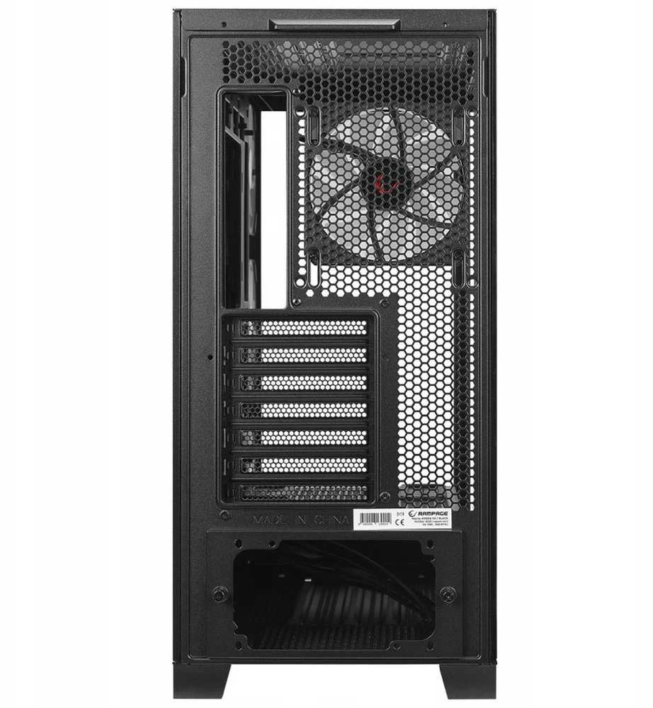 Rampage Hydra V2 kompiuterio dėklas akvariumui, 4 ventiliatoriams, ARGB, juodas