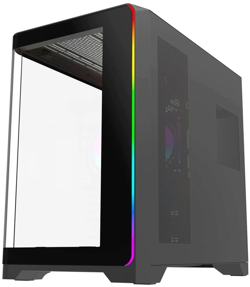 Rampage LYRON Gamingowa obudowa PC Mid Tower 7xFan ARGB PWM juoda