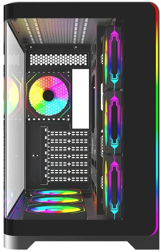 Rampage LYRON Gamingowa obudowa PC Mid Tower 7xFan ARGB PWM juoda