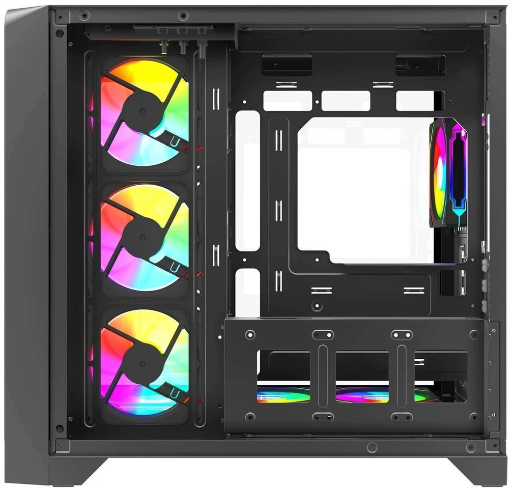 Rampage LYRON Gamingowa obudowa PC Mid Tower 7xFan ARGB PWM juoda