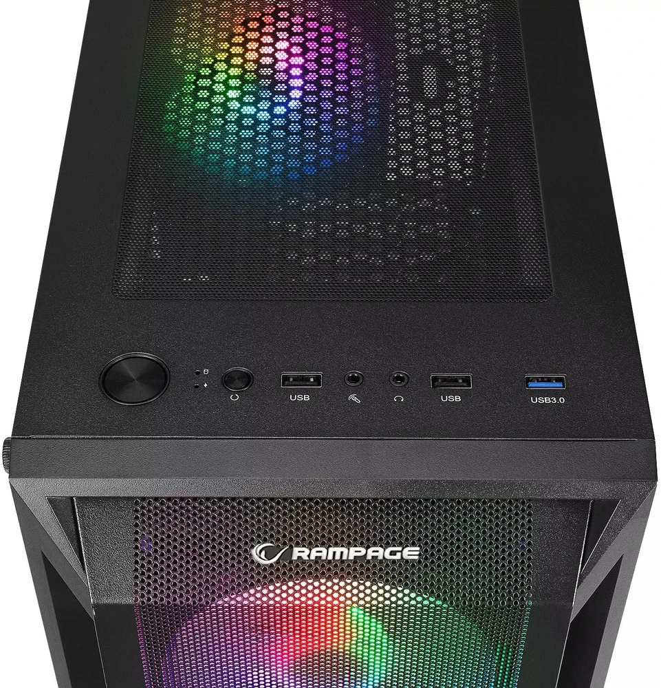 RAINBOW Rampage SHIVA Kompiuterio korpusas su langeliu, 4x 120 mm ventiliatoriais, vaivorykštės spalvos.