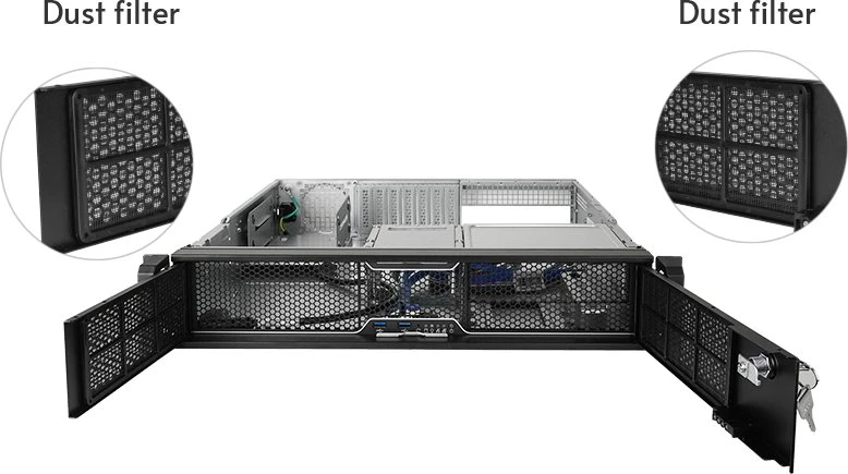 Obudowa serwerowa Chieftec Rack, Server, Juodas, ATX, Mini-ATX, SGCC, 2U (UNC-209S-B-OP)