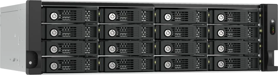 Serveris Rackmount QNAP serverio korpusas, 16 lizdų, 3U, stovo montuojamas, PCI e SATA JBOD išplėtimas