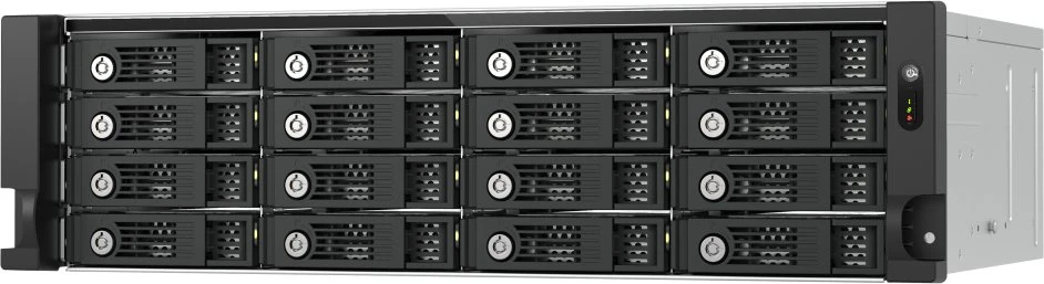 Serveris Rackmount QNAP serverio korpusas, 16 lizdų, 3U, stovo montuojamas, PCI e SATA JBOD išplėtimas