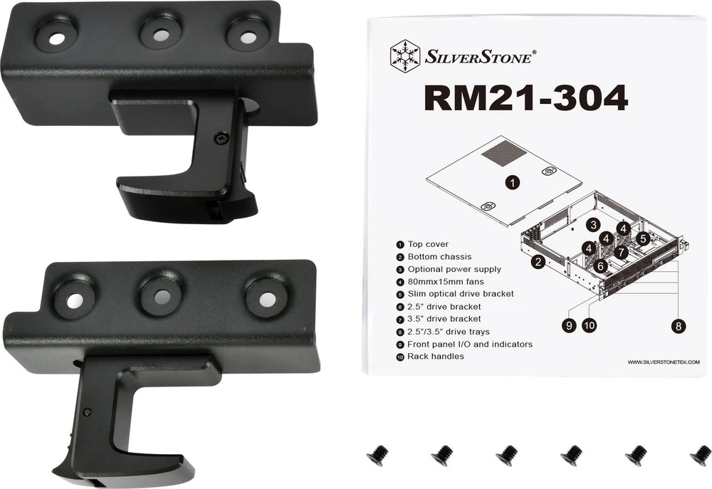 Serveris SilverStone RM21–304 Rackmount Serverio korpusas, 2U, Micro–ATX – juoda