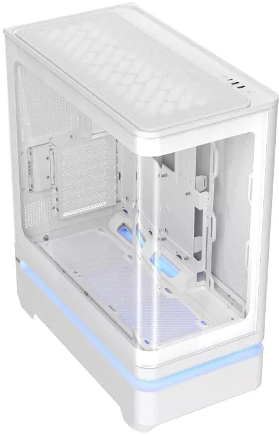 ASUS korpusas PRIME AP304 TG ARGB Baltas, ATX, permatomas šonas, 4x120mm ARGB, balta