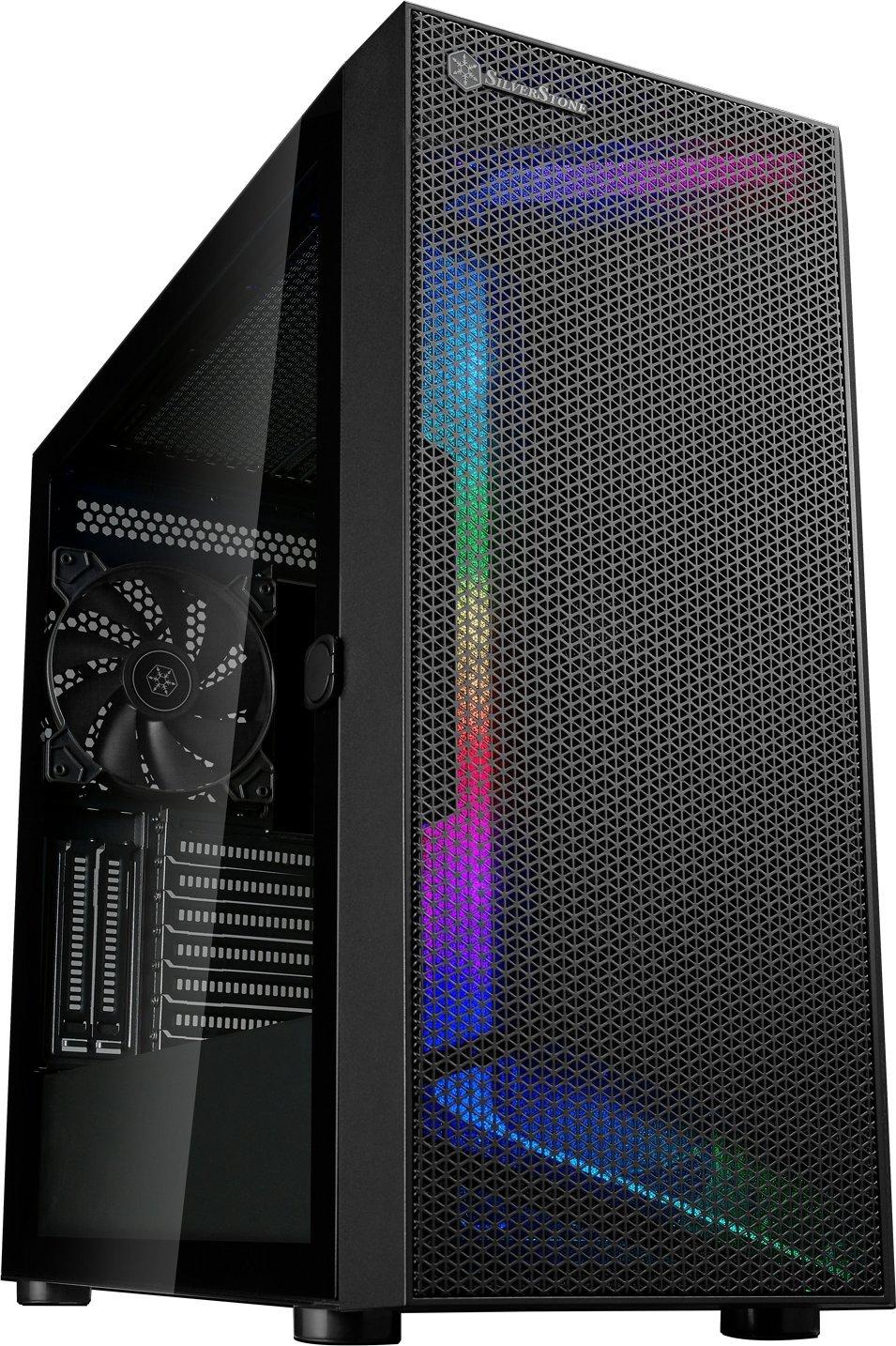 „SilverStone SST–SEH1B–G“ – „SETA H1 Midi–Tower“, grūdintas stiklas – juoda