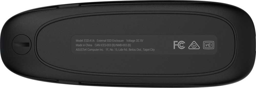 ASUS COBBLE Juodas (ESD-A1A/BLK) SSD enclosure M.2