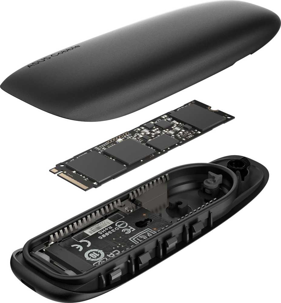 ASUS COBBLE Juodas (ESD-A1A/BLK) SSD enclosure M.2