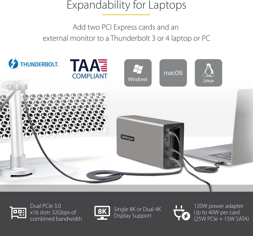 StarTech 2TBT3-PCIE-ENCLOSURE/THUNDERBOLT 3 PCIE IŠORINĖ