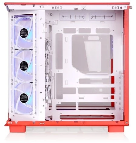 „Thermaltake View 380 XL TG ARGB“, bokšto tipo korpusas – raudonas, grūdintas stiklas x 2
