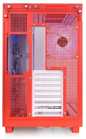 „Thermaltake View 380 XL TG ARGB“, bokšto tipo korpusas – raudonas, grūdintas stiklas x 2