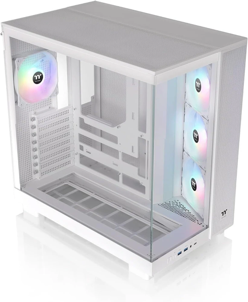 „Thermaltake View 380 XL TG ARGB“, bokšto tipo korpusas – baltas, grūdintas stiklas x 2