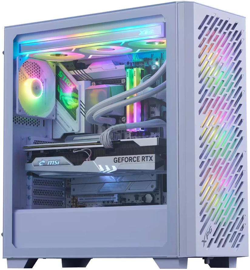 ADATA XPG VALOR AIR PRO korpusas, ATX, permatomas šoninis skydelis, 4x 120 mm ARGB ventiliatoriai, baltas