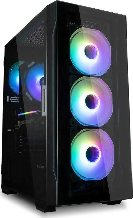 Zalman Case I3 Neo TG Mid Tower RGB 4xfan juoda