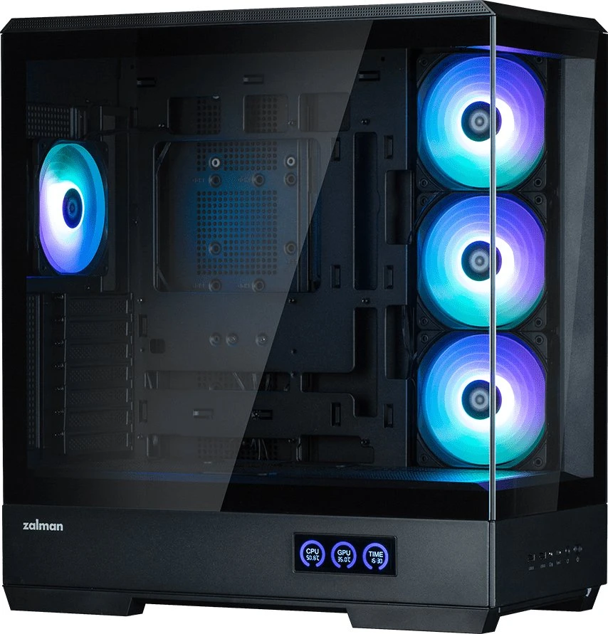 Zalman P50 DS kompiuterio korpusas, Midi-Tower, ATX, RGB, grūdintas stiklas - juodas