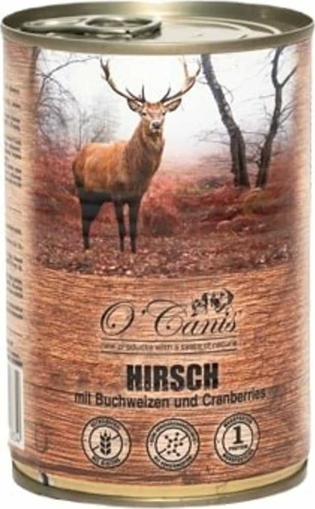 Drėgnas Šunų Maistas - O'CANIS Konservuota Elniena Su Grikiais 400g