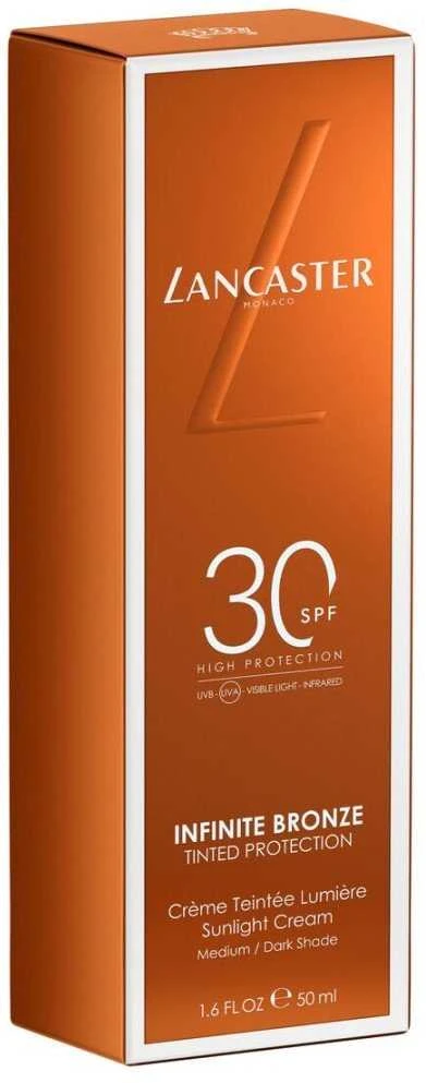 Lancaster Infinite Bronze Tinted Protection SPF 30 apsauginis veido kremas nuo saulės su spalva, atspalvis: Medium, 30 ml