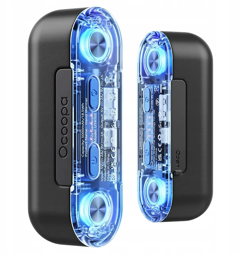 Ocoopa UT2s GamerPro, 2x 5000 mAh, iki 2*8h, maitinimo blokas 18 W, LED, juoda