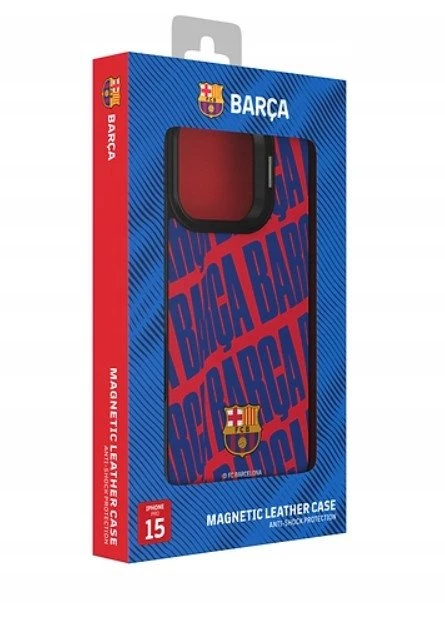 Ocpc „FC Barcelona“ dėklas, skirtas „iPhone 15 Pro“, magnetinis dėklas „MagSafe“ OFCBMCIP15PBC BC