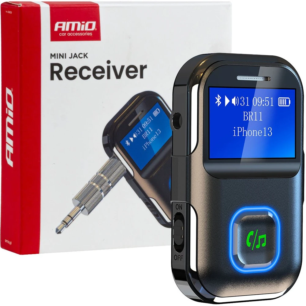 Mini jack Bluetooth imtuvas–siųstuvas su LCD AMIO-04659