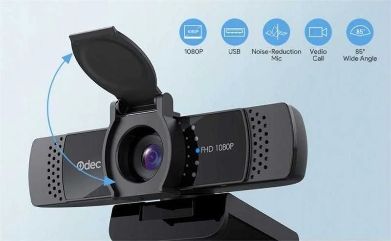 ODEC OD-WB01 Stream Series Dual-Mic Full HD internetinė kamera su 1/3" CMOS jutikliu juodos spalvos