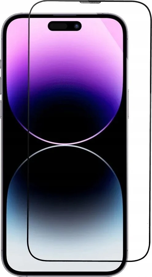OEM 5D visiškai klijuojamas grūdintas stiklas iPhone 13 / 13 PRO / 14 juodas su aplikatoriumi