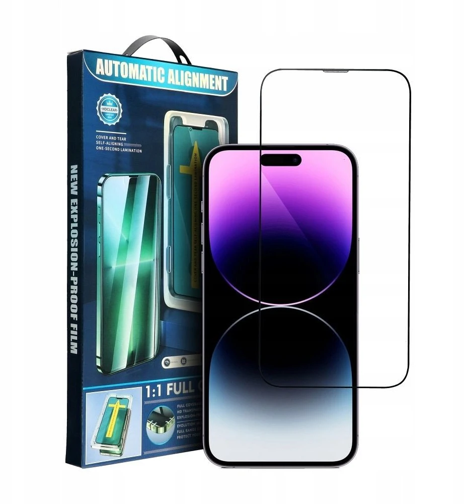 Oem 5D Full Glue Tempered Glass for iPhone 16 PRO MAX / 17 PRO MAX / 18 PRO MAX with applicator juodas