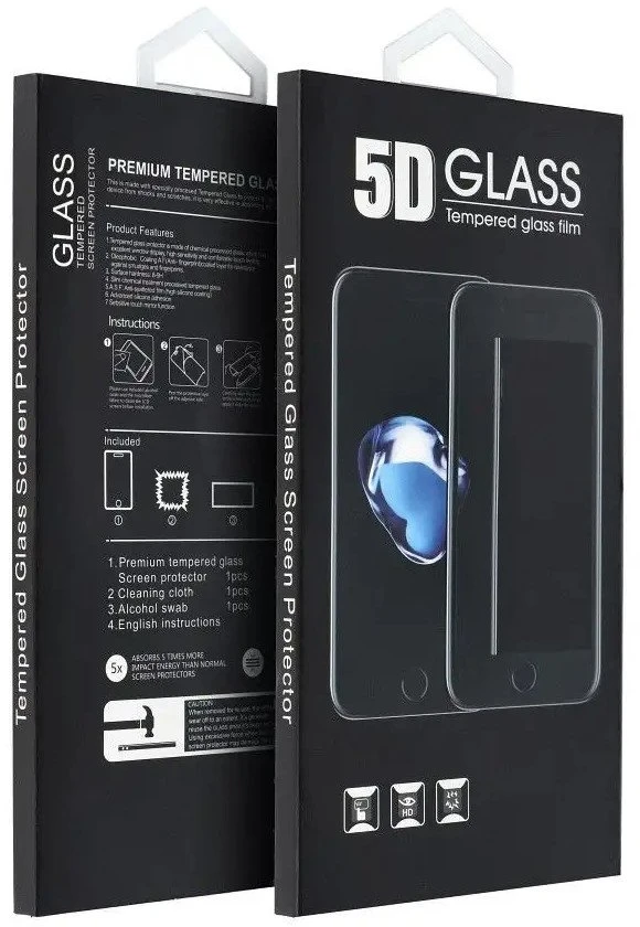 OEM 5D visiškai klijuojamas grūdintas stiklas - iPhone 12 / 12 Pro (privatumo apsauga) juodas